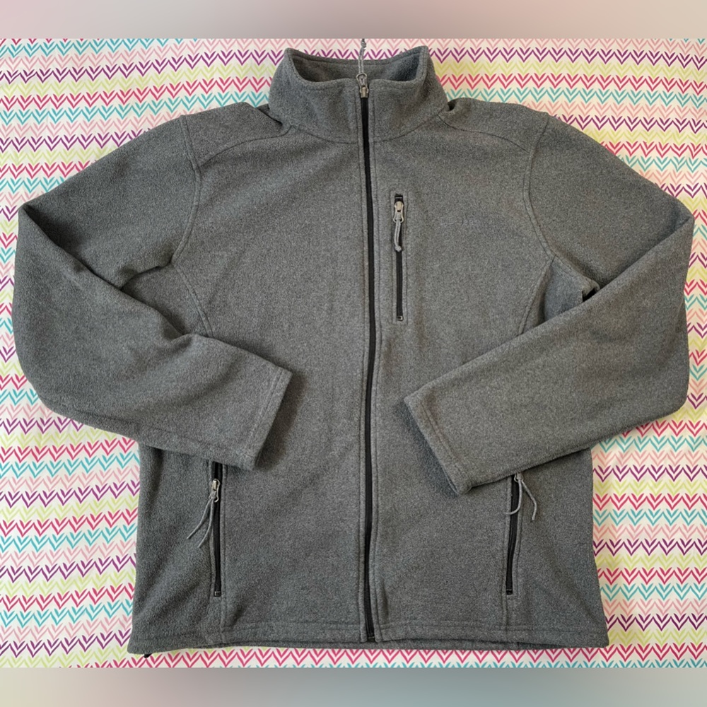 LL BEAN Men’s Medium Polartec Full Zip Fleece Jacket Sweater Green 0FJM3